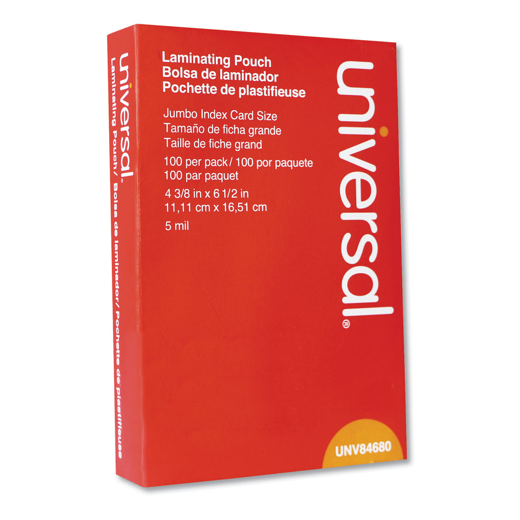 Laminating Pouches, 5 mil, 6.5" x 4.38", Gloss Clear, 100/Box - 