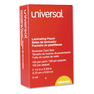Laminating Pouches, 5 mil, 3.75" x 2.25", Gloss Clear, 100/Box - 