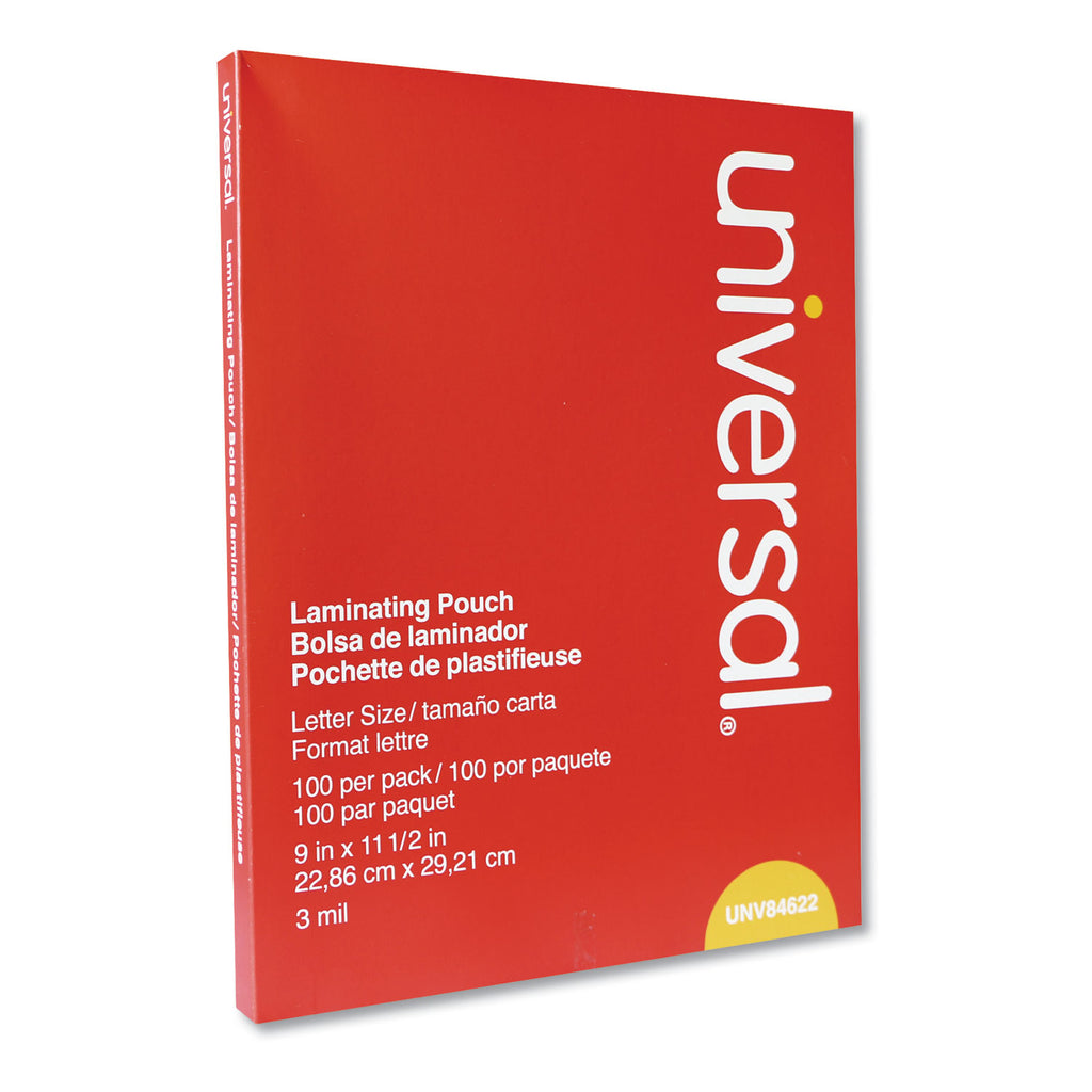 Laminating Pouches, 3 mil, 9" x 11.5", Gloss Clear, 100/Box - 