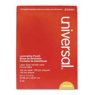 Laminating Pouches, 3 mil, 9" x 11.5", Gloss Clear, 100/Box - 