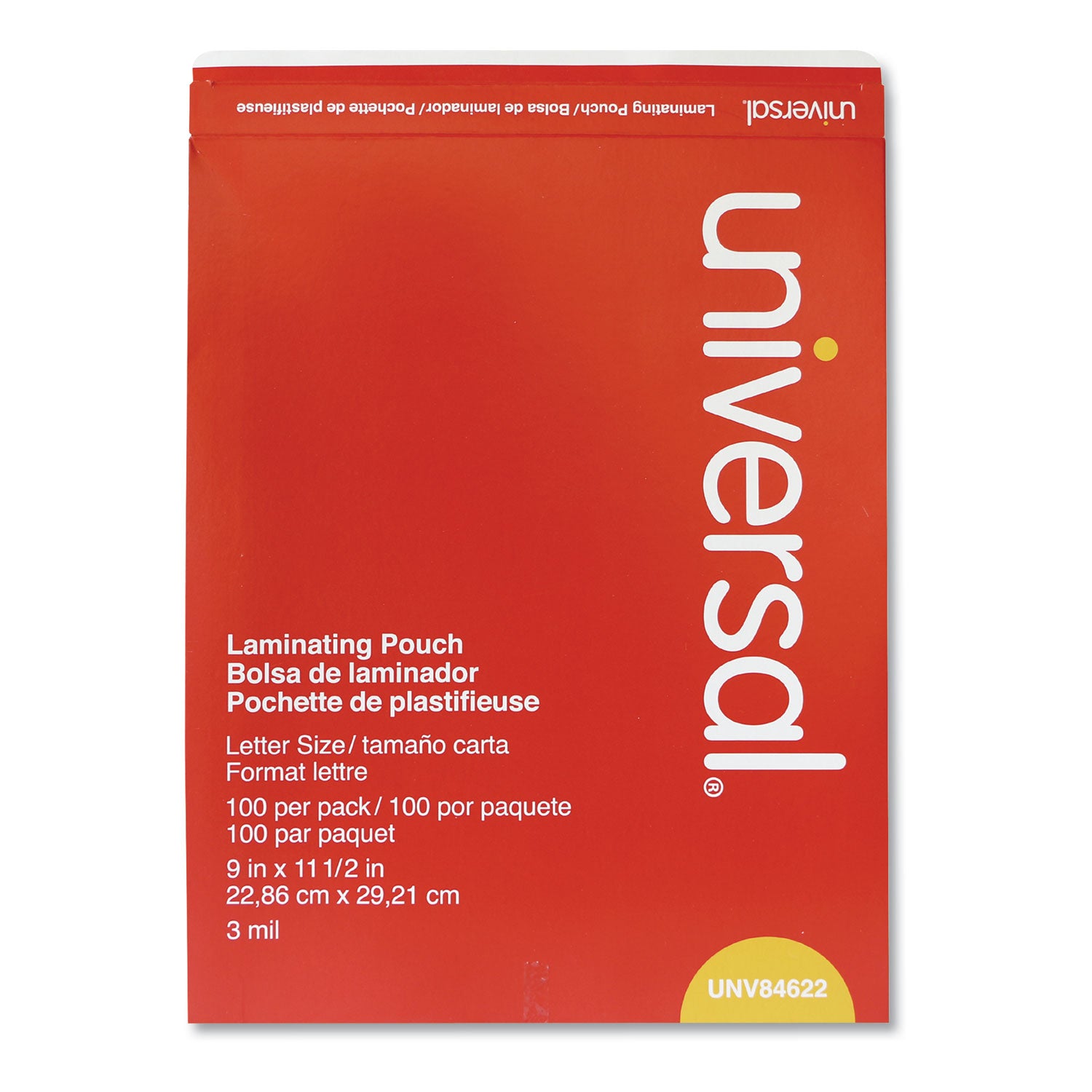 Laminating Pouches, 3 mil, 9" x 11.5", Gloss Clear, 100/Box - 