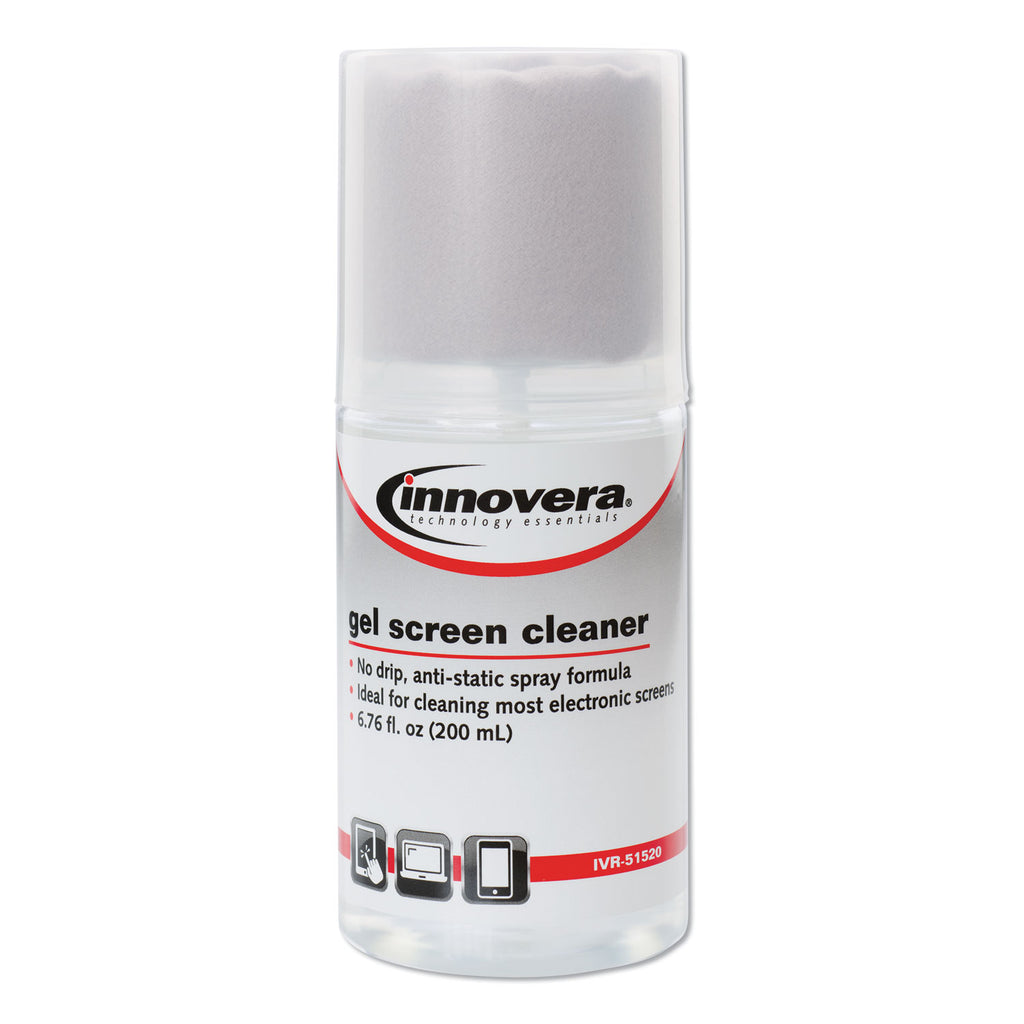 Anti-Static Gel Screen Cleaner, with Gray Microfiber Cloth, 4 oz Spray Bottle - 