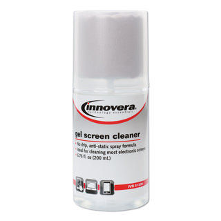 Anti-Static Gel Screen Cleaner, with Gray Microfiber Cloth, 4 oz Spray Bottle - 