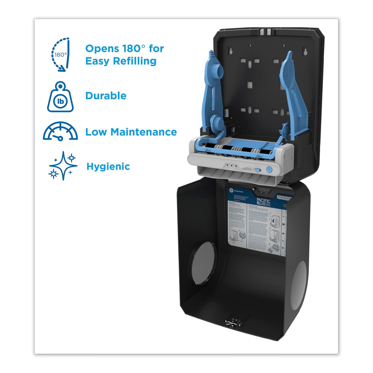 Pacific Blue Ultra Paper Towel Dispenser, Automated, 12.9 x 9 x 16.8, Black