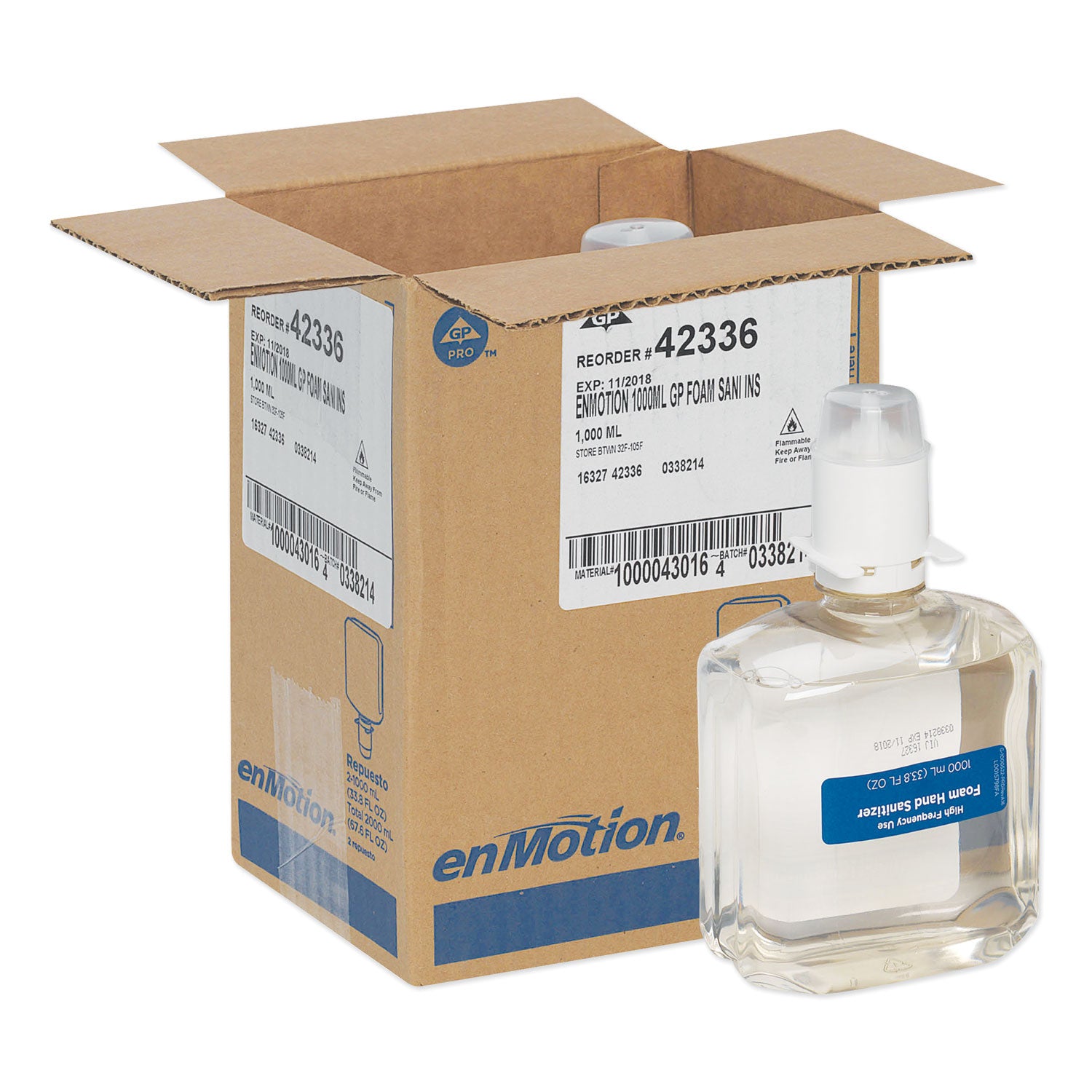 gp-enmotion-high-frequency-use-foam-sanitizer-dispenser-refill-fragrance-free-1000-ml-fragrance-free-2-carton_gpc42336 - 1