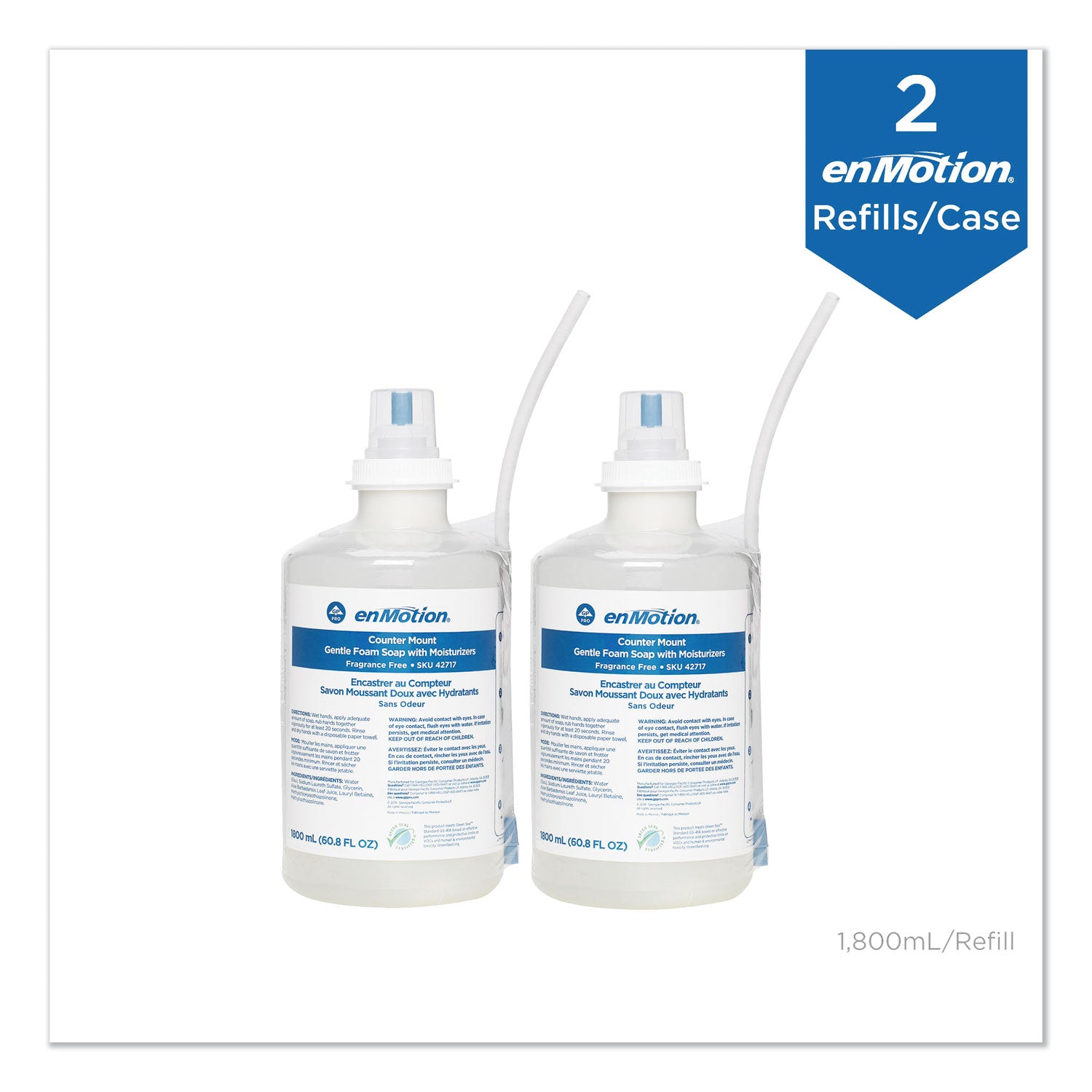 GP enMotion Counter Mount Foam Soap Refill, Fragrance-Free, 1,800 mL, 2/Carton