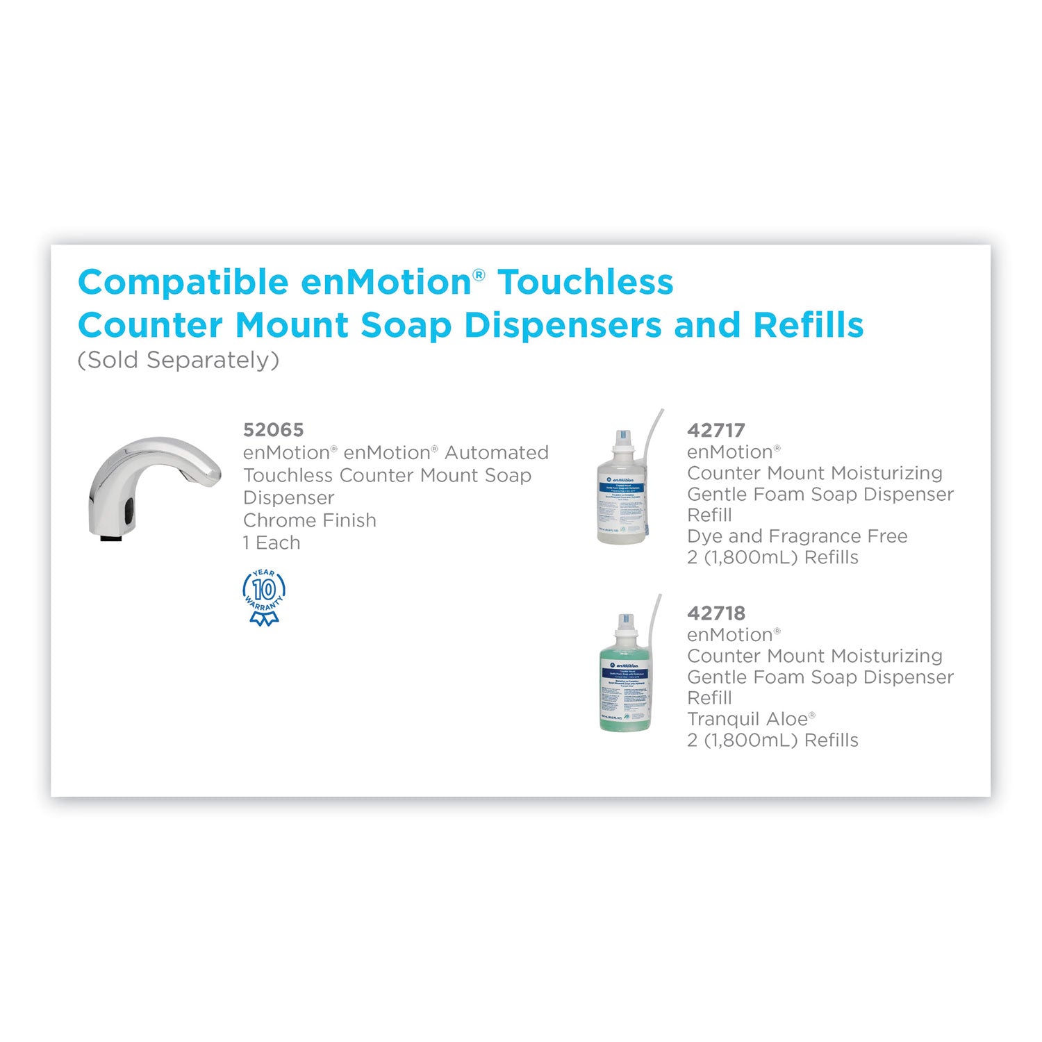 GP enMotion Counter Mount Foam Soap Refill, Fragrance-Free, 1,800 mL, 2/Carton