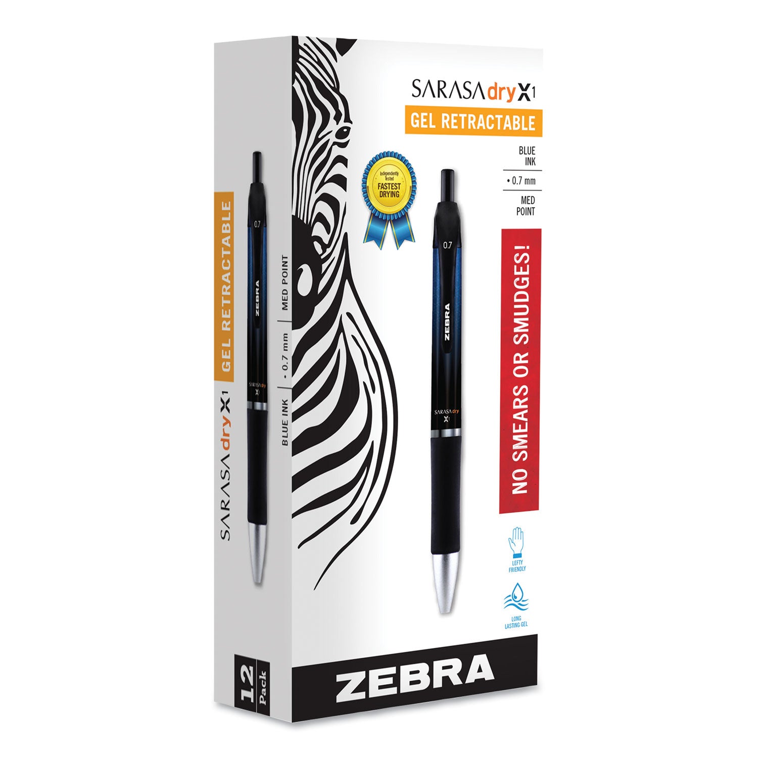 sarasa-dry-gel-x1-gel-pen-retractable-medium-07-mm-blue-ink-blue-barrel-12-pack_zeb45620 - 2