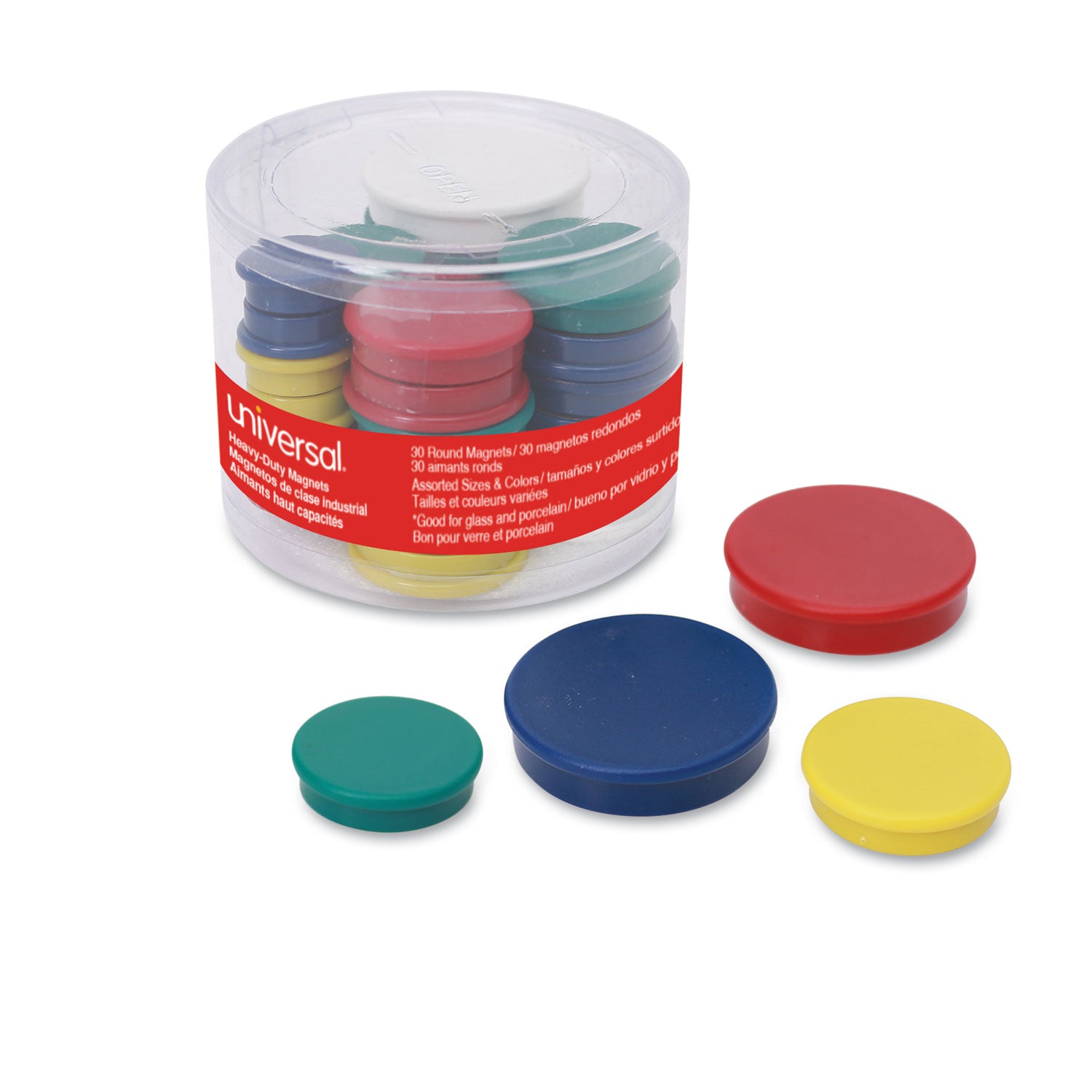high-intensity-assorted-magnets-circles-assorted-colors-075-125-and-15-diameters-30-pack_unv31251 - 1