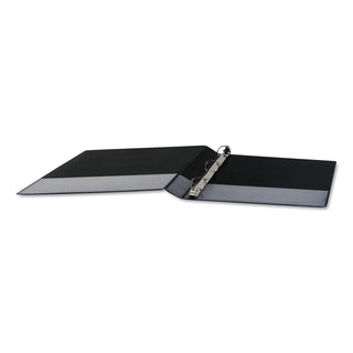 Deluxe Round Ring View Binder, 3 Rings, 1" Capacity, 11 x 8.5, Black - 