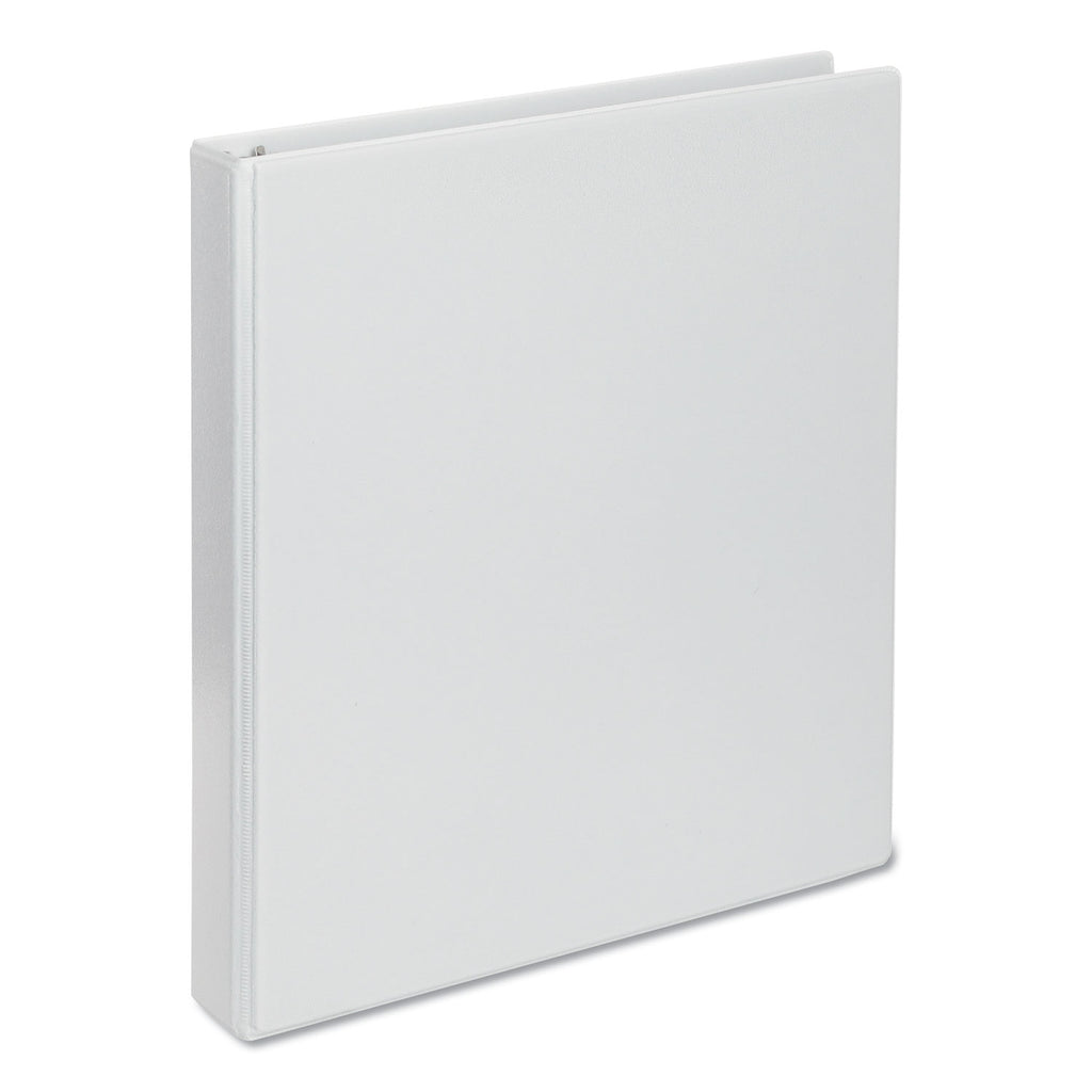 Deluxe Round Ring View Binder, 3 Rings, 1" Capacity, 11 x 8.5, White - 