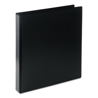 Deluxe Round Ring View Binder, 3 Rings, 1" Capacity, 11 x 8.5, Black - 