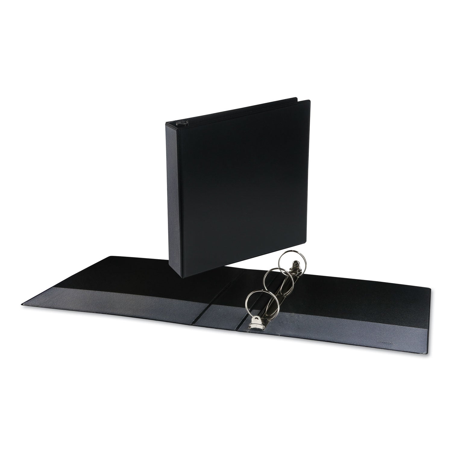 Deluxe Round Ring View Binder, 3 Rings, 2" Capacity, 11 x 8.5, Black - 