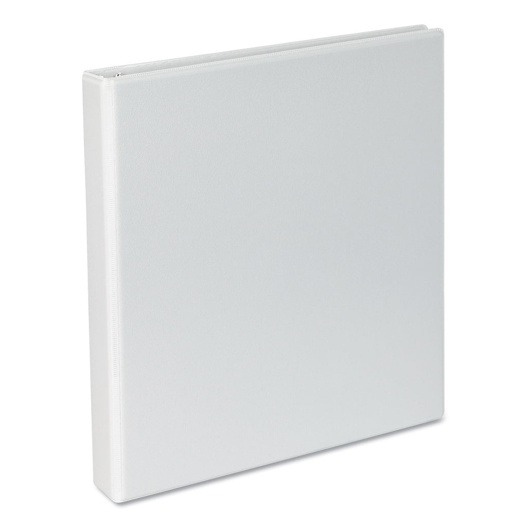 Slant D-Ring View Binder, 3 Rings, 1" Capacity, 11 x 8.5, White, 4/Pack