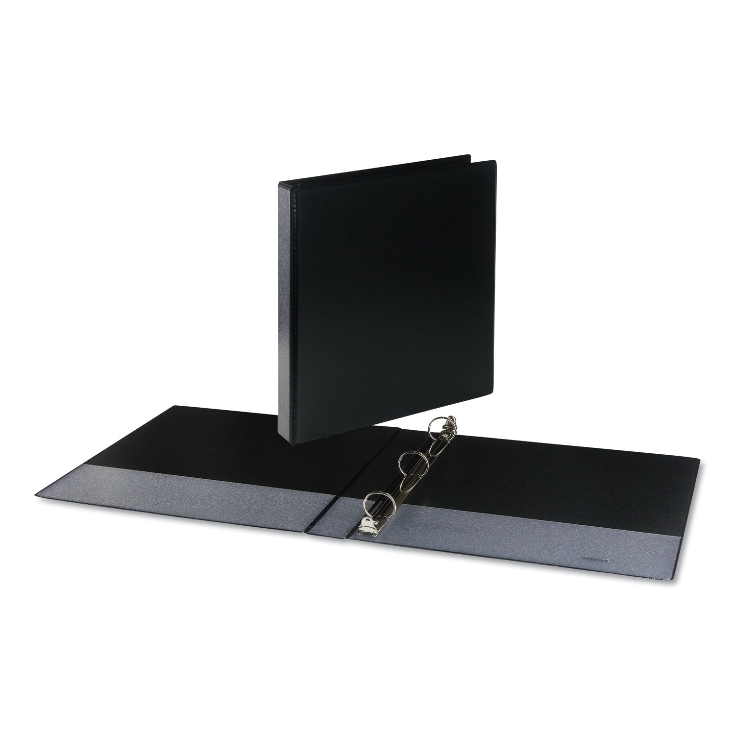 Deluxe Round Ring View Binder, 3 Rings, 1" Capacity, 11 x 8.5, Black - 