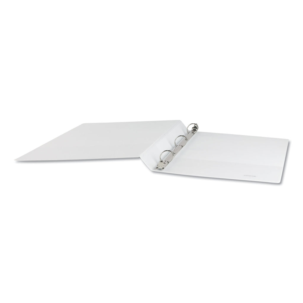 Deluxe Round Ring View Binder, 3 Rings, 1" Capacity, 11 x 8.5, White - 