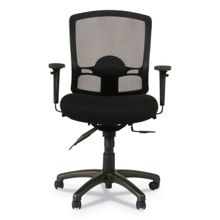 Alera Etros Series Mesh Mid-Back Petite Multifunction Chair, Supports Up to 275 lb, 17.16" to 20.86" Seat Height, Black