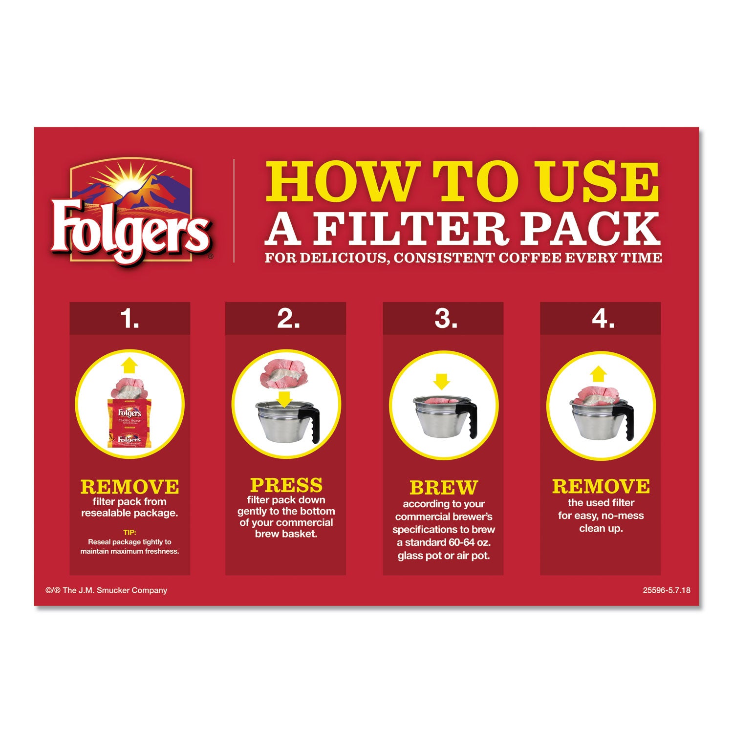 Coffee Filter Packs, Regular, 1.05 oz Filter Pack, 40/Carton - 