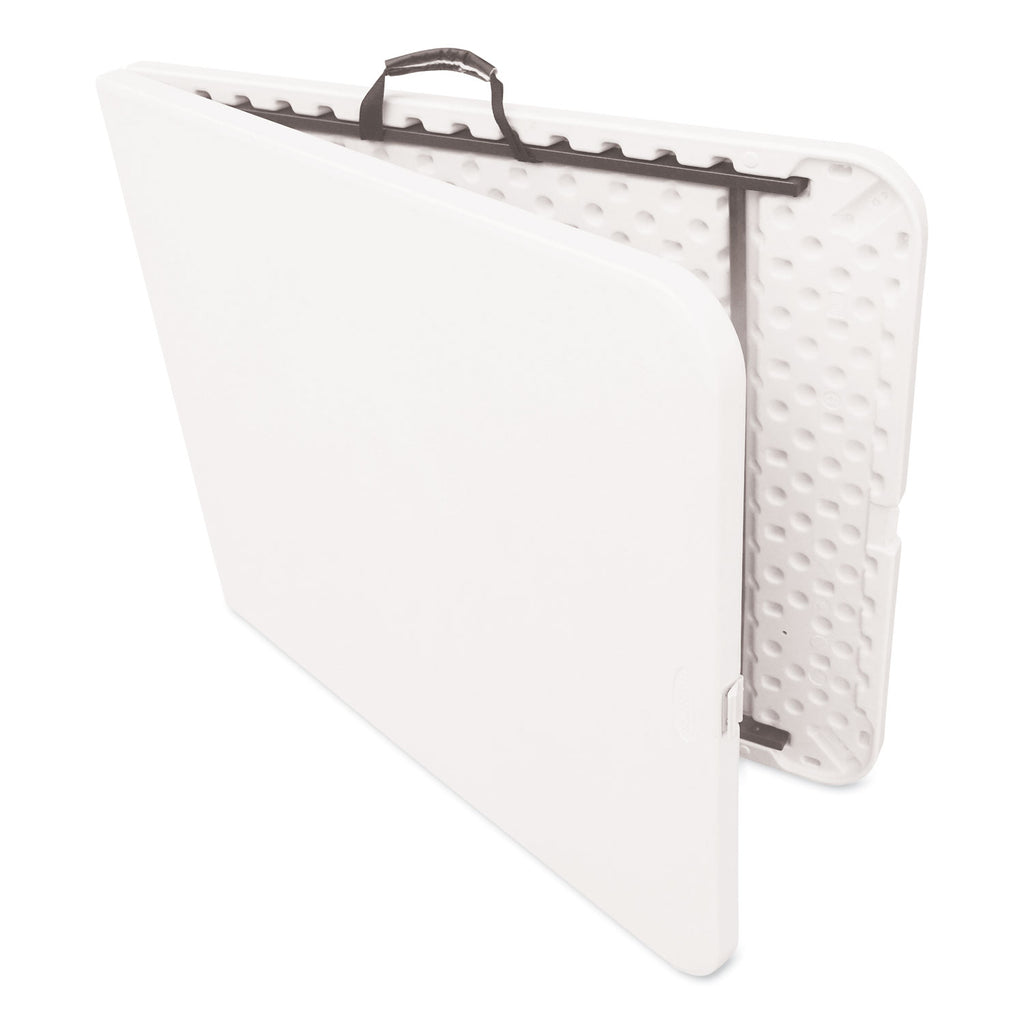 Fold-in-Half Resin Folding Table, Rectangular, 72w x 29.63d x 29.25h, White - 