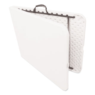 Fold-in-Half Resin Folding Table, Rectangular, 72w x 29.63d x 29.25h, White - 