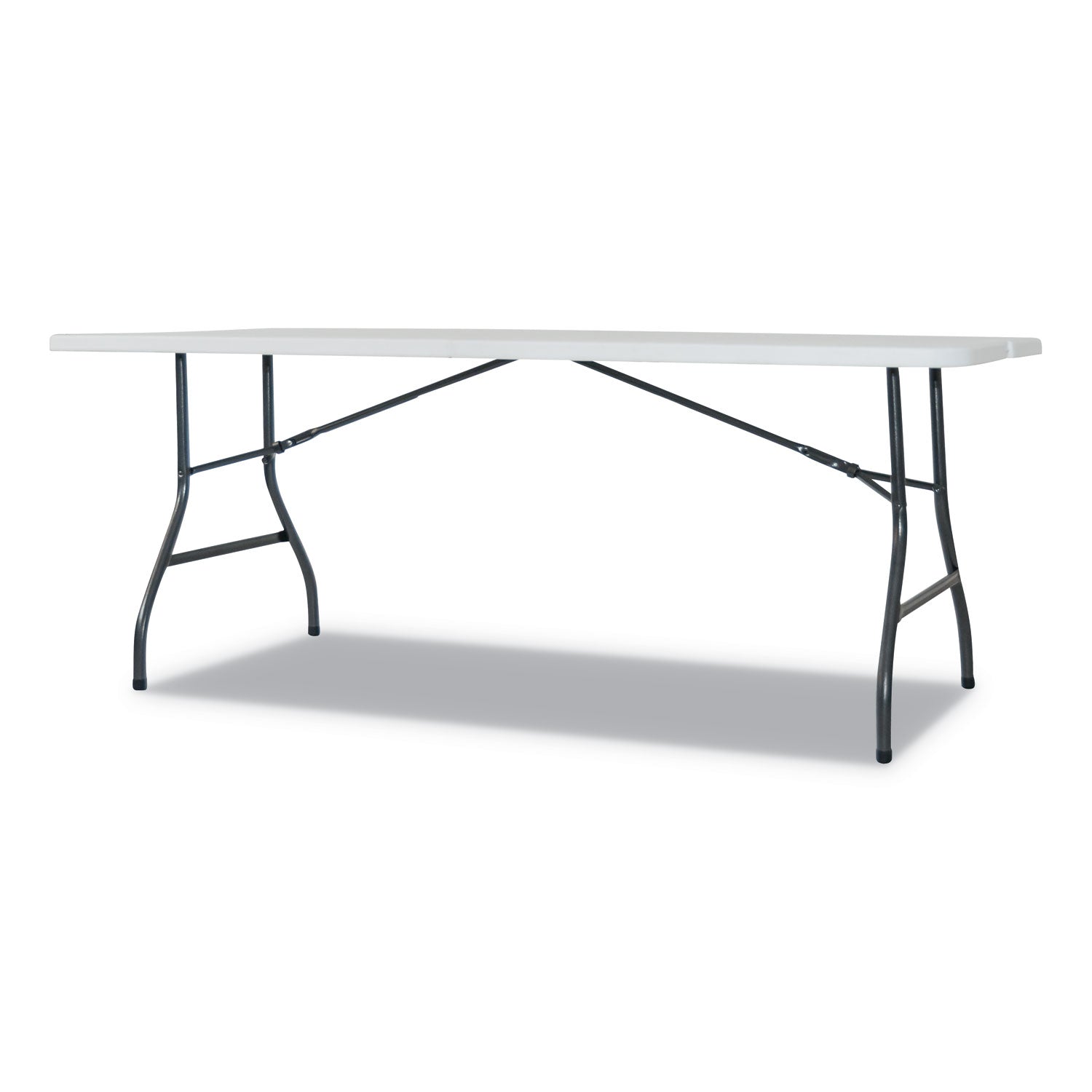 Fold-in-Half Resin Folding Table, Rectangular, 72w x 29.63d x 29.25h, White - 