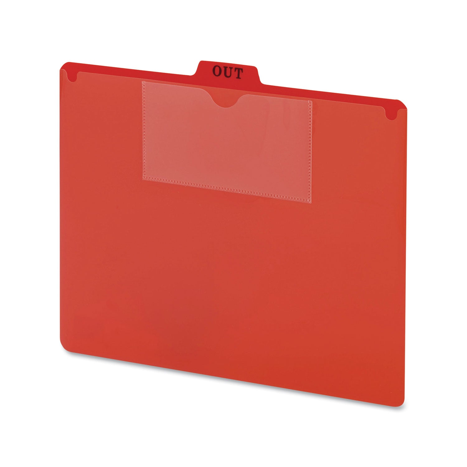 Poly Out Guide, Two-Pocket Style, 1/5-Cut Top Tab, Out, 8.5 x 11, Red, 50/Box - 