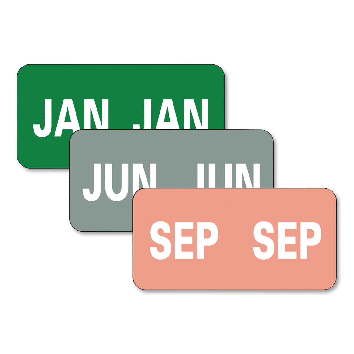 Monthly End Tab File Folder Labels, JAN-DEC, 0.5 x 1, Assorted, 25/Sheet, 120 Sheets/Box - 