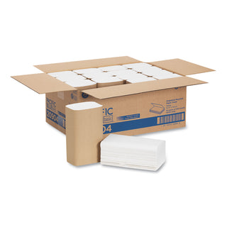 Pacific Blue Basic S-Fold Paper Towels, 1-Ply, 10.25 x 9.25, White, 250/Pack, 16 Packs/Carton