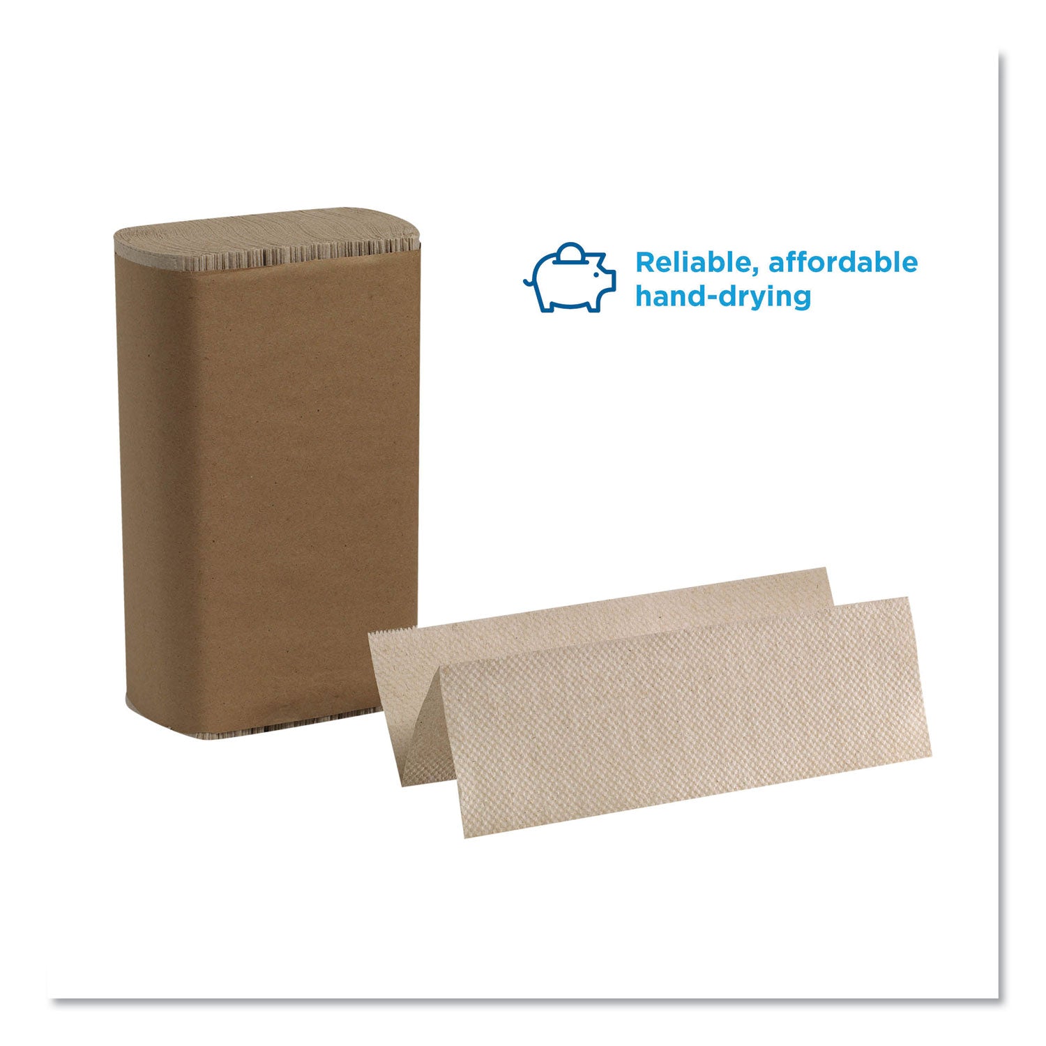 Pacific Blue Basic M-Fold Paper Towels, 1-Ply, 9.2 x 9.4, Brown, 250/Pack, 16 Packs/Carton - 