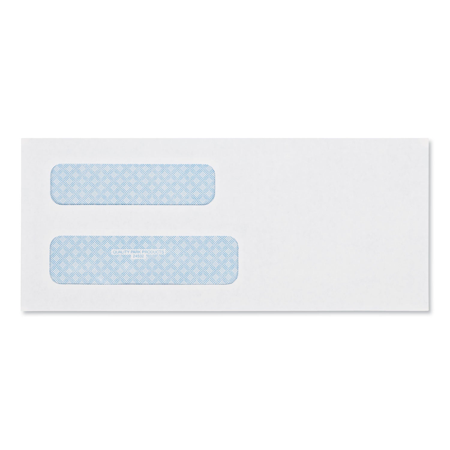 Double Window Security-Tinted Check Envelope, #8 5/8, Commercial Flap, Gummed Closure, 3.63 x 8.63, White, 500/Box - 