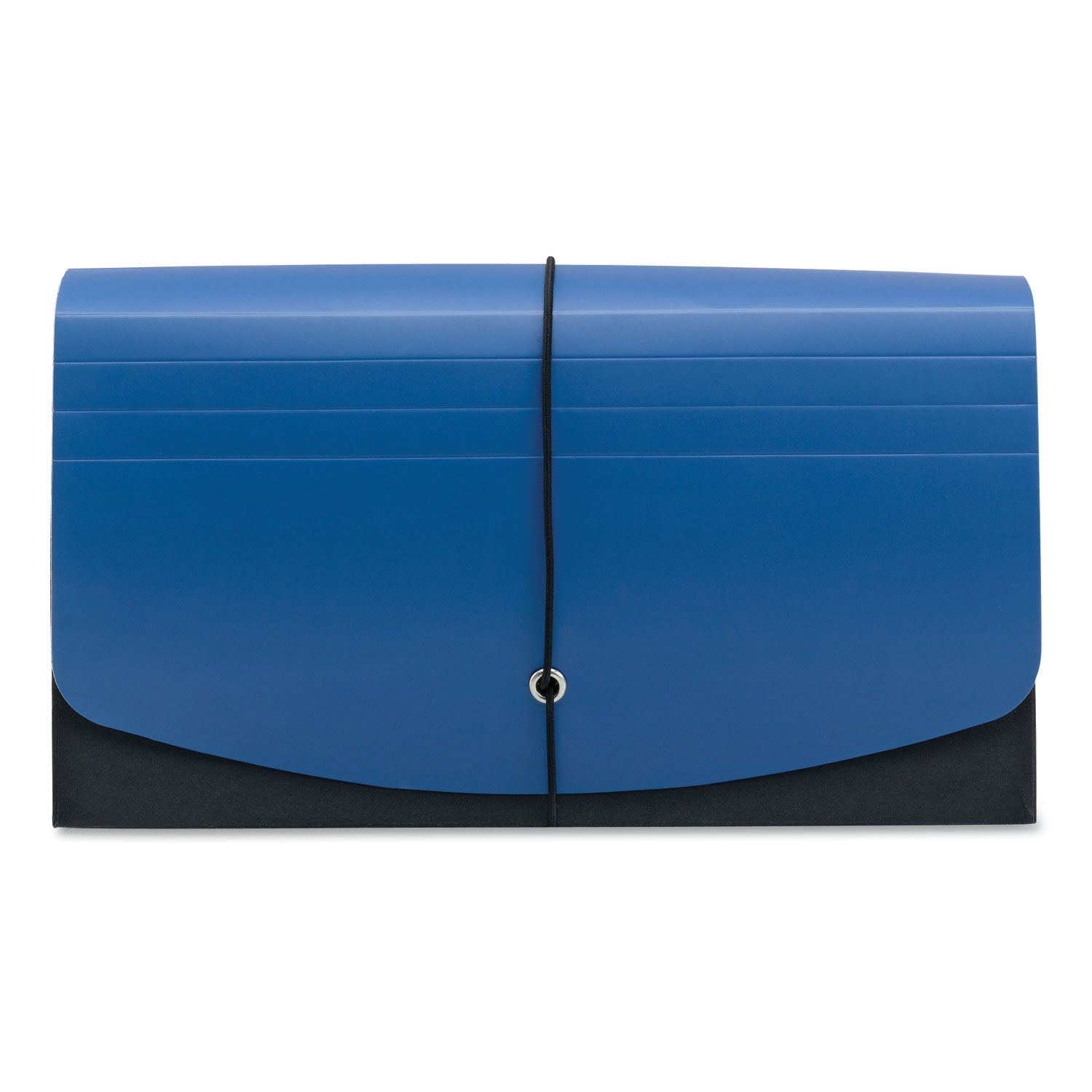 Handy File with Pockets, 21 Sections, Elastic Cord Closure, 1/2-Cut Tabs, Check Size, Black/Blue - 