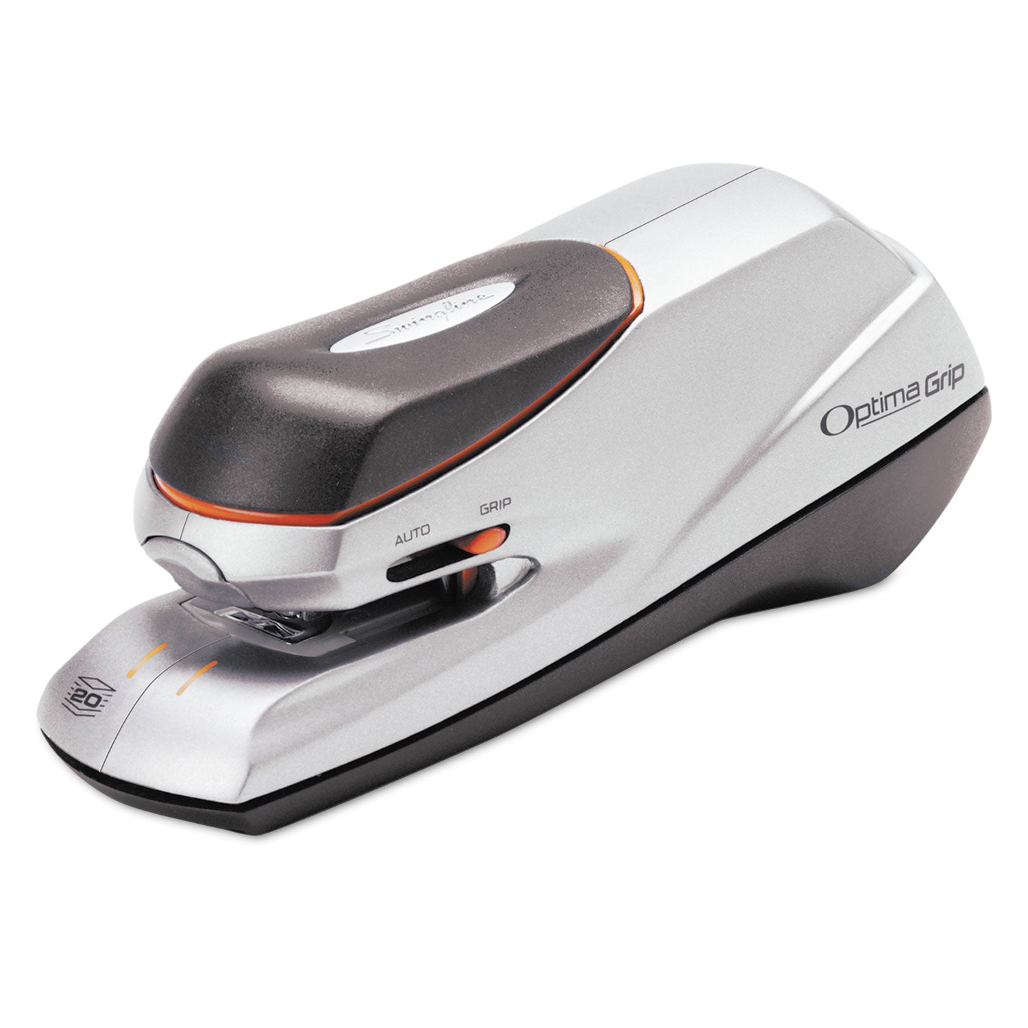 Optima Grip Electric Stapler, 20-Sheet Capacity, Black/Silver - 