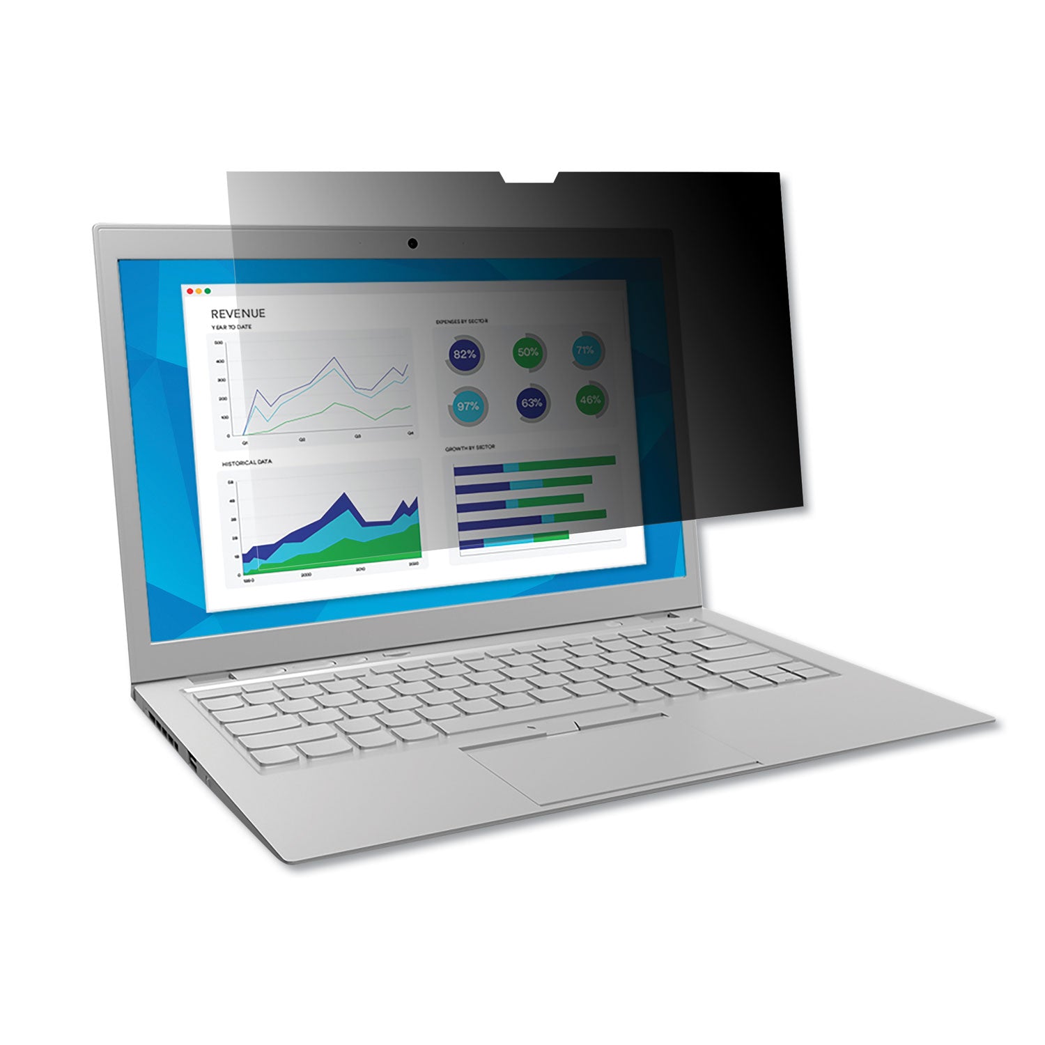 Frameless Blackout Privacy Filter for 13.3" Widescreen Laptop, 16:9 Aspect Ratio