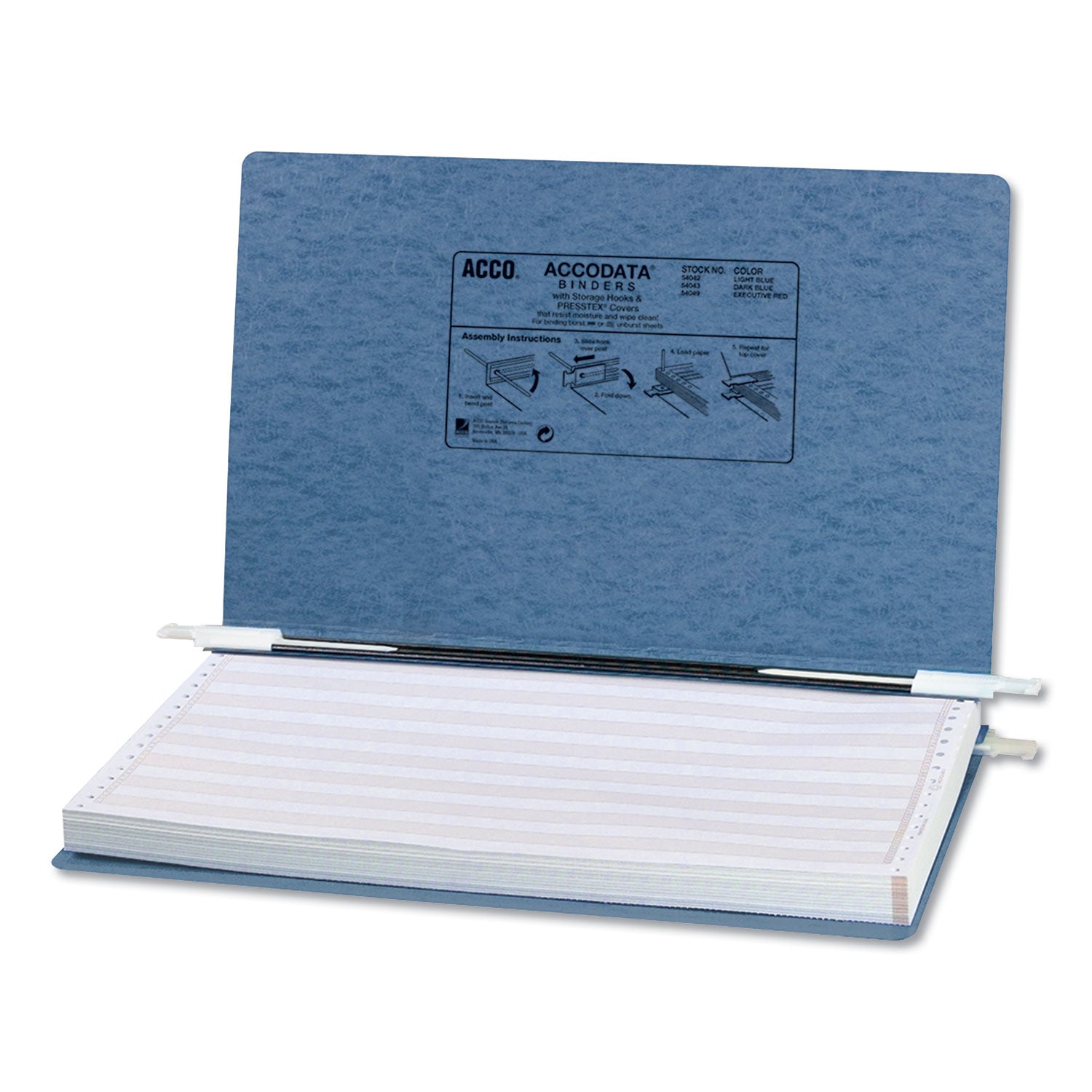 PRESSTEX Covers with Storage Hooks, 2 Posts, 6" Capacity, 14.88 x 8.5, Light Blue - 