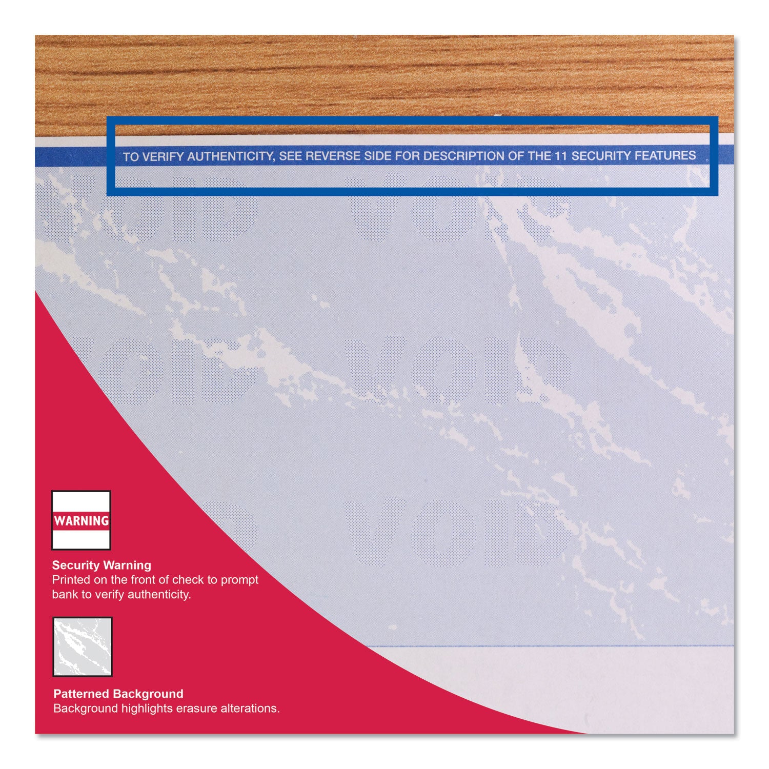 Security Business Checks, 11 Features, 8.5 x 11, Blue Marble Top, 500/Ream