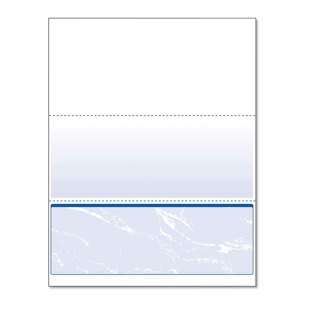 Standard Security Check, 11 Features, 8.5 x 11, Blue Marble Bottom, 500/Ream