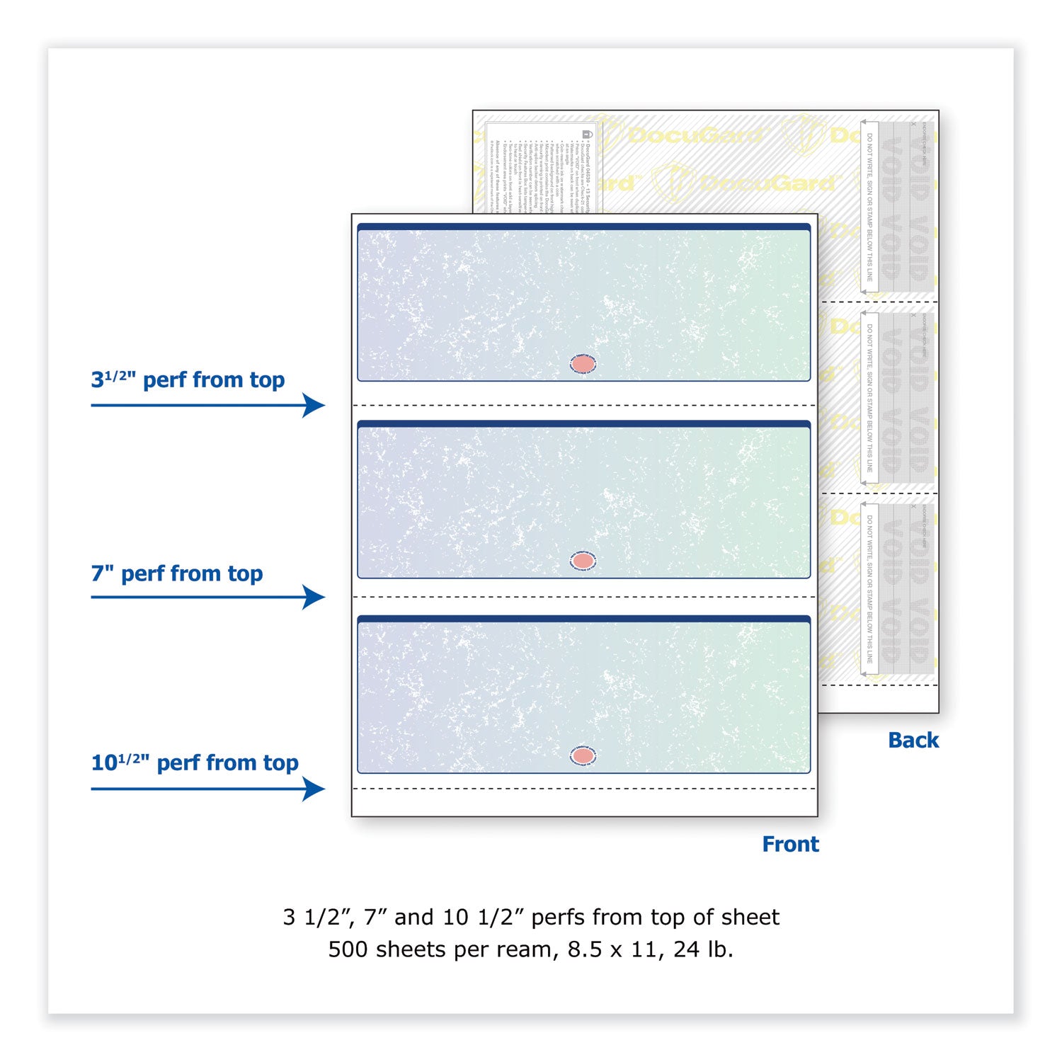 Premier Prismatic Check, 13 Features, 8.5 x 11, Blue/Green Prismatic, 500/Ream - 