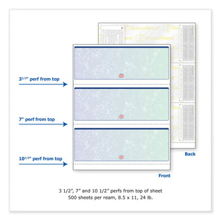 Premier Prismatic Check, 13 Features, 8.5 x 11, Blue/Green Prismatic, 500/Ream - 