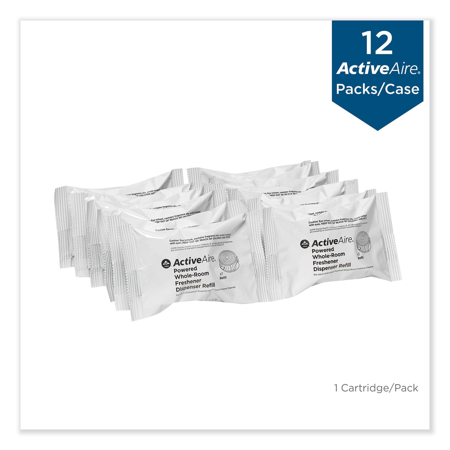 ActiveAire Powered Whole-Room Freshener Dispenser Refills - Coastal Breeze - 30 Day - 12 / Carton - Odor Neutralizer