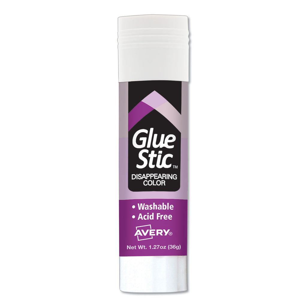 Permanent Glue Stic Value Pack, 1.27 oz, Applies Purple, Dries Clear, 6/Pack - 