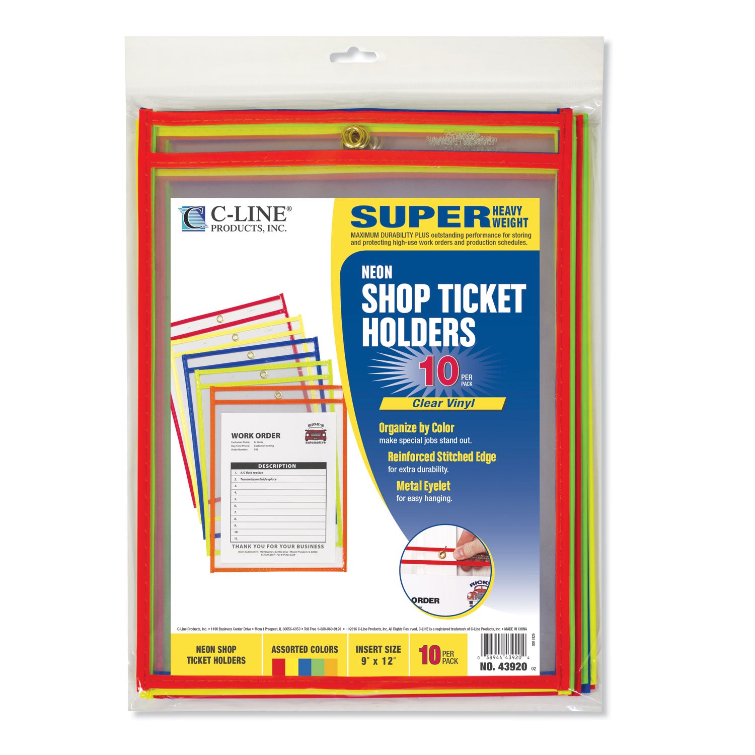 stitched-shop-ticket-holders-neon-assorted-5-colors-75-9-x-12-10-pack_cli43920 - 5