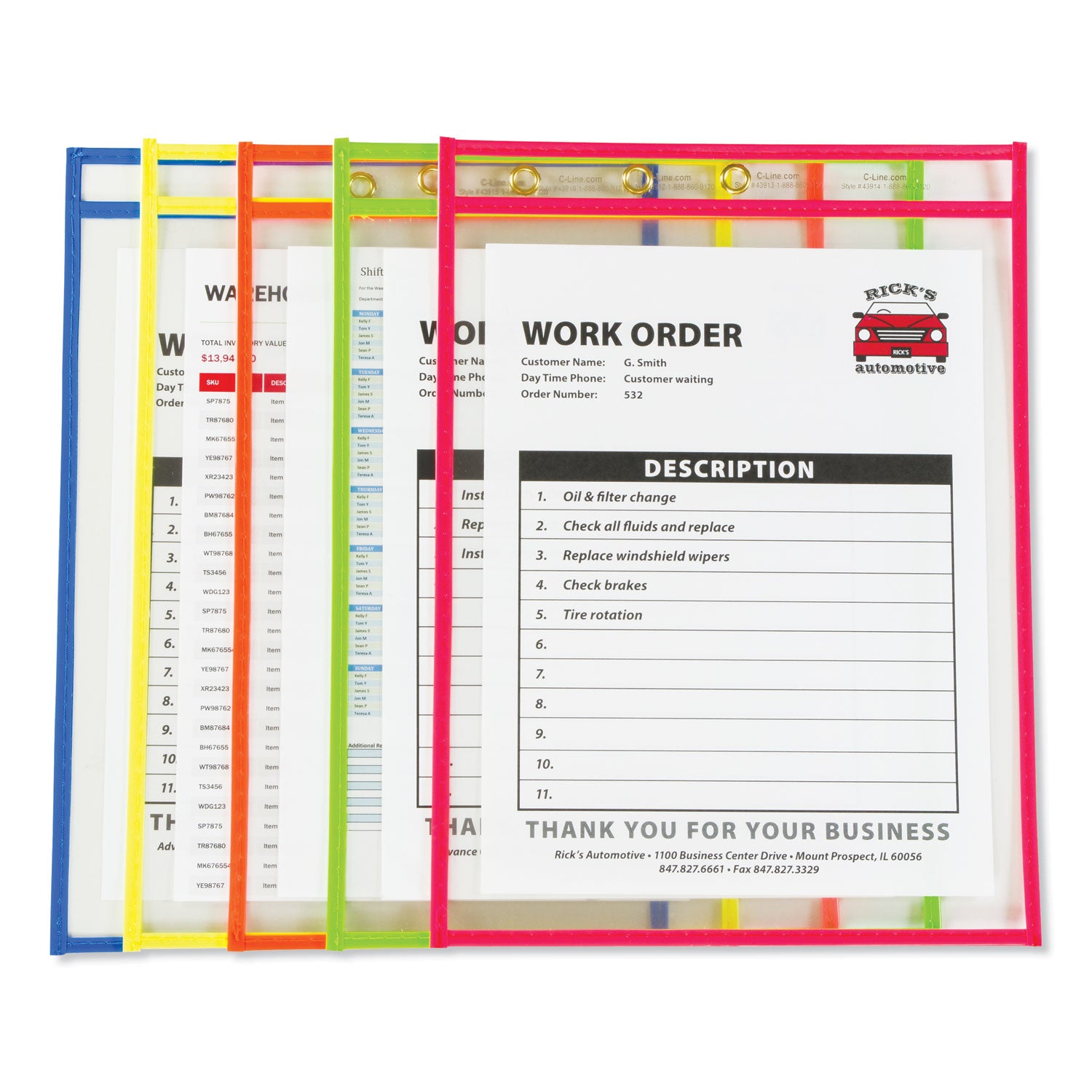 stitched-shop-ticket-holders-neon-assorted-5-colors-75-9-x-12-10-pack_cli43920 - 2