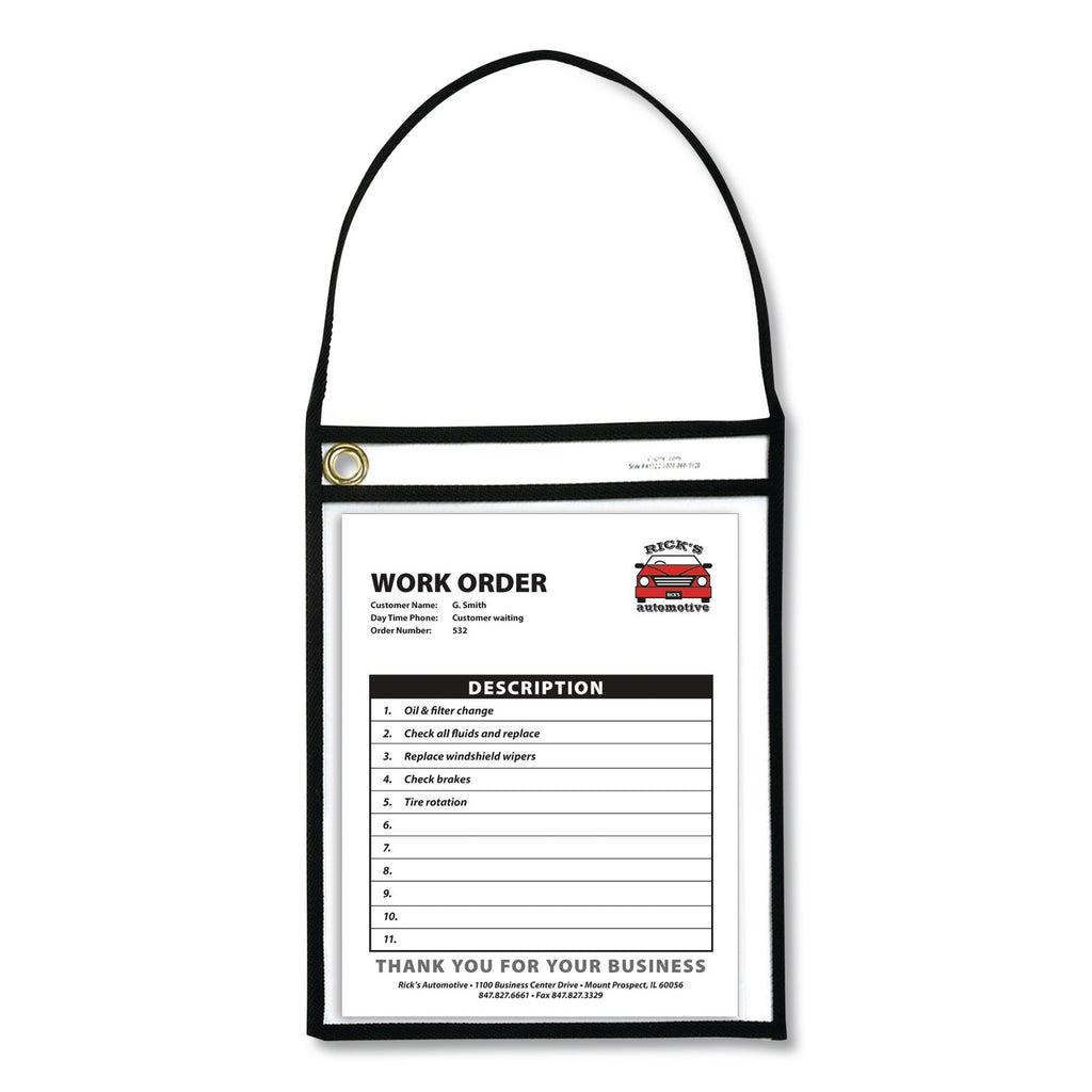 1-Pocket Shop Ticket Holder w/Setrap, Black Stitching, 75-Sheet, 9 x 12, 15/Box