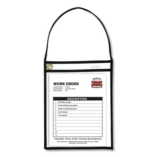 1-Pocket Shop Ticket Holder w/Setrap, Black Stitching, 75-Sheet, 9 x 12, 15/Box