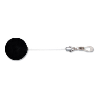 Premier Heavy-Duty Retractable ID Card Reel, 24" Extension, Black/Silver, 12/Box