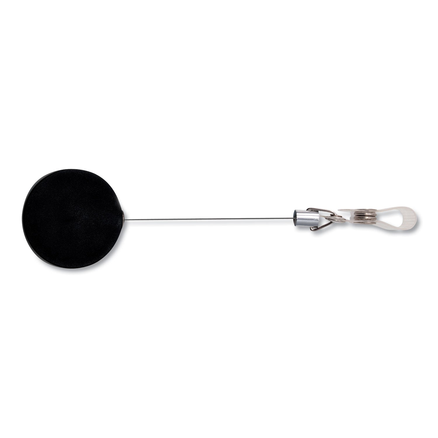 Premier Heavy-Duty Retractable ID Card Reel, 24" Extension, Black/Silver, 12/Box