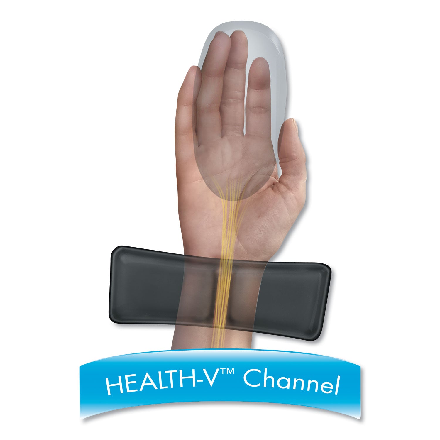 Ergonomic Memory Foam Wrist Rest with Attached Mouse Pad, 8.25 x 9.87, Black - 