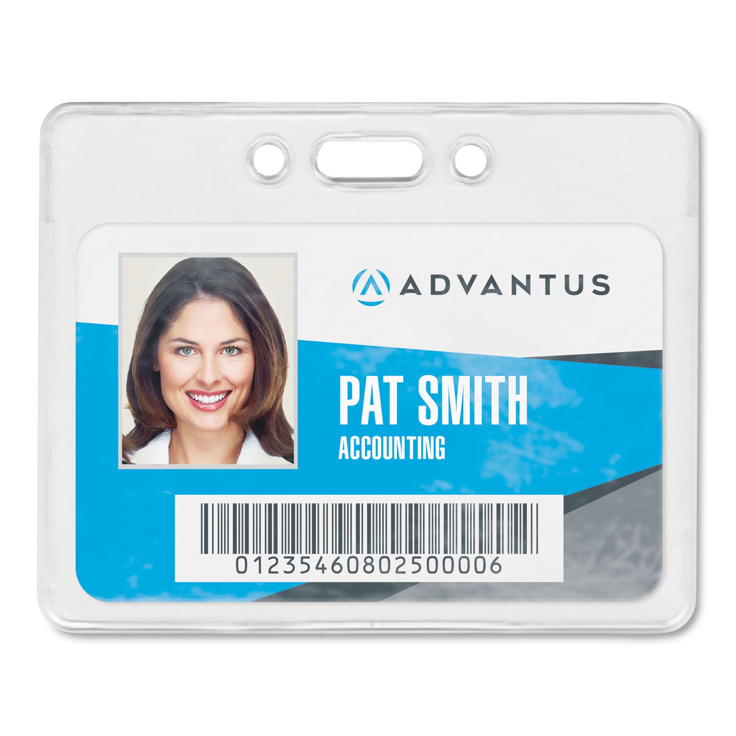 Proximity ID Badge Holders, Horizontal, Clear 3.75" x 3" Holder, 3.5" x 2.25" Insert, 50/Pack - 