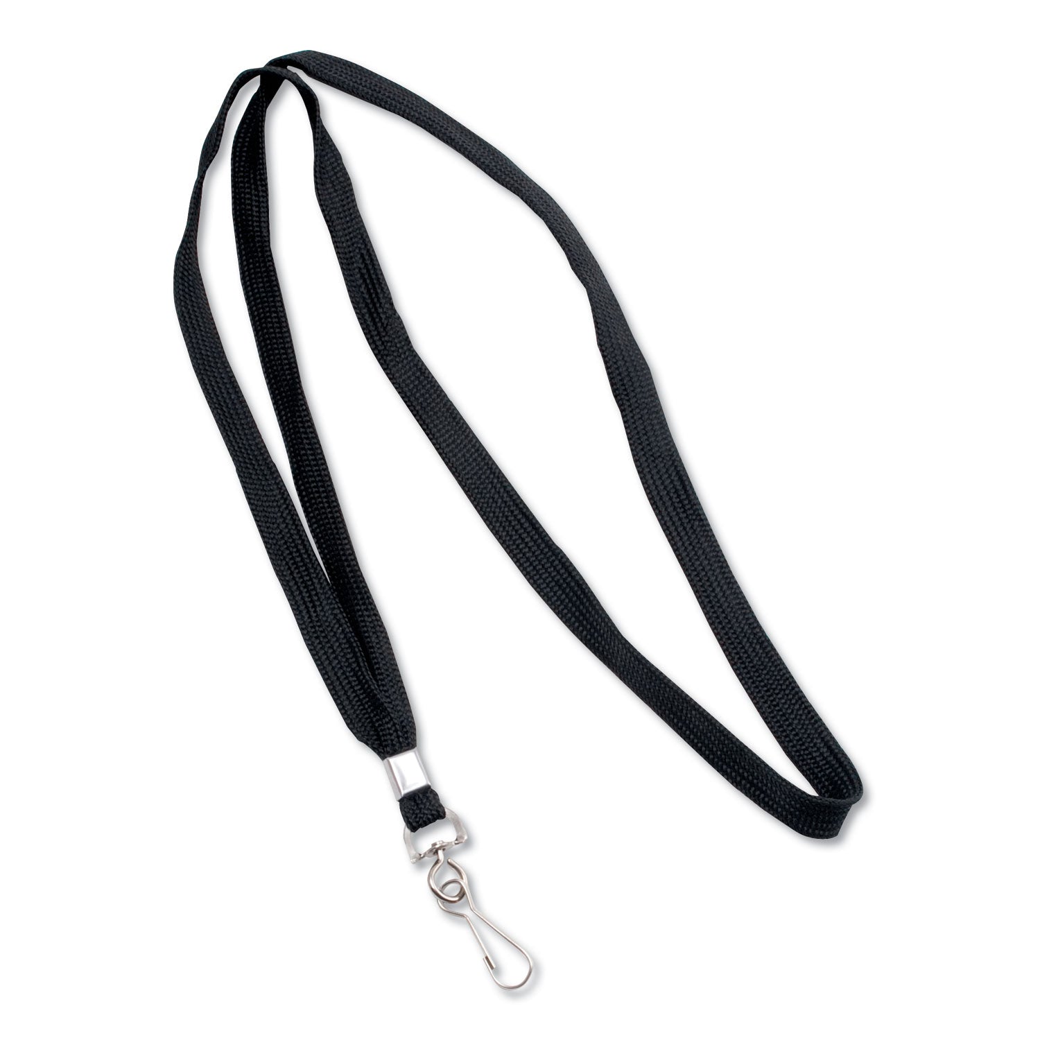 Deluxe Lanyards, Metal J-Hook Fastener, 36" Long, Black, 24/Box - 