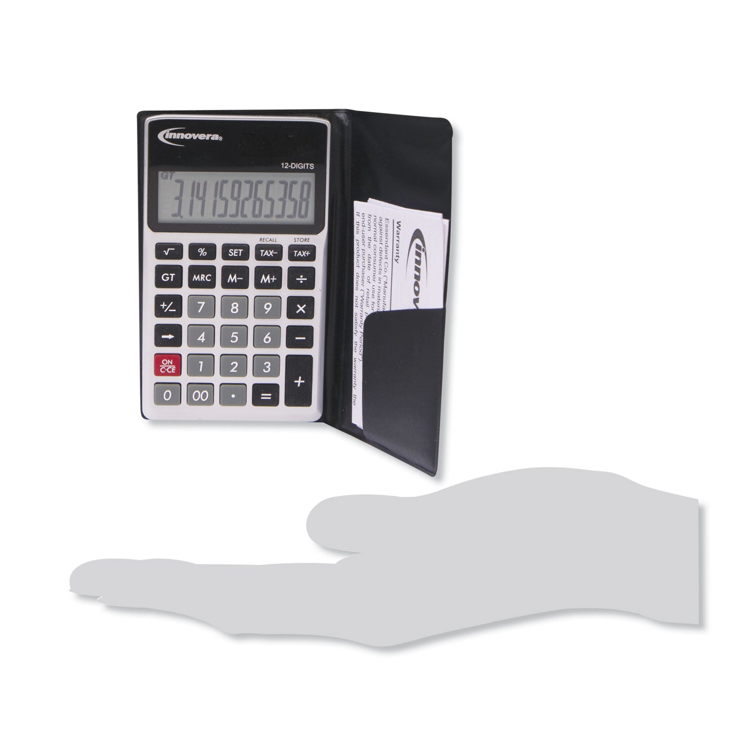 15922 Pocket Calculator, 12-Digit LCD - 
